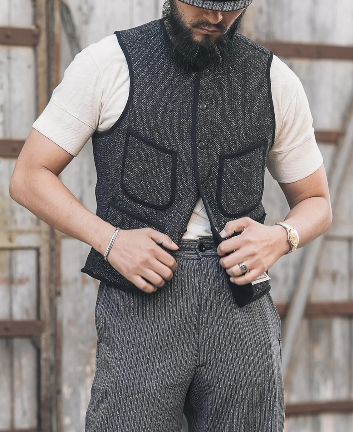 Bronson Mfg 1930s Beach Cloth Wool Vest> Vests