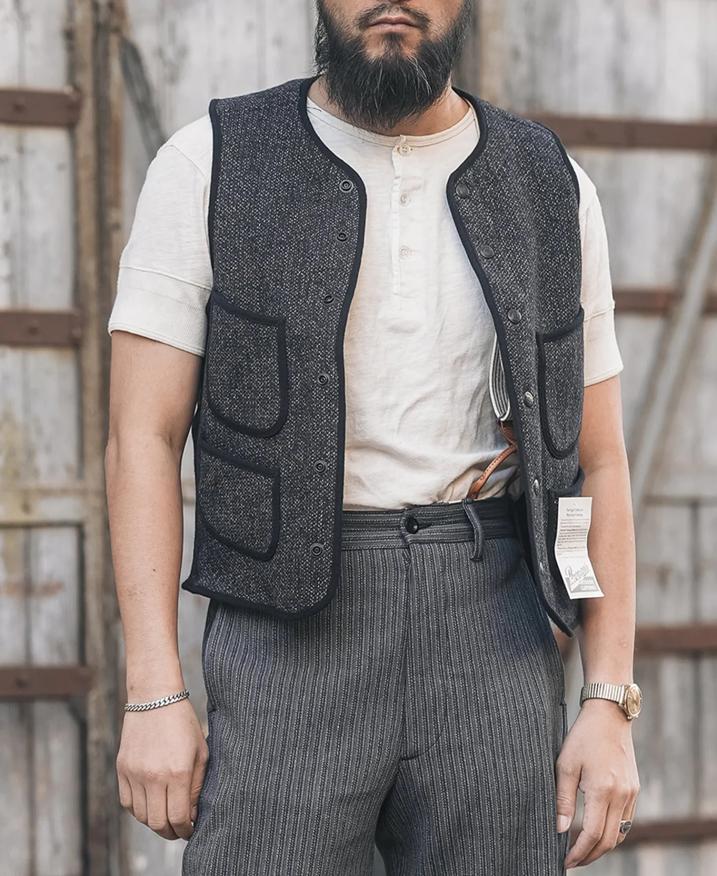 Bronson Mfg 1930s Beach Cloth Wool Vest> Vests