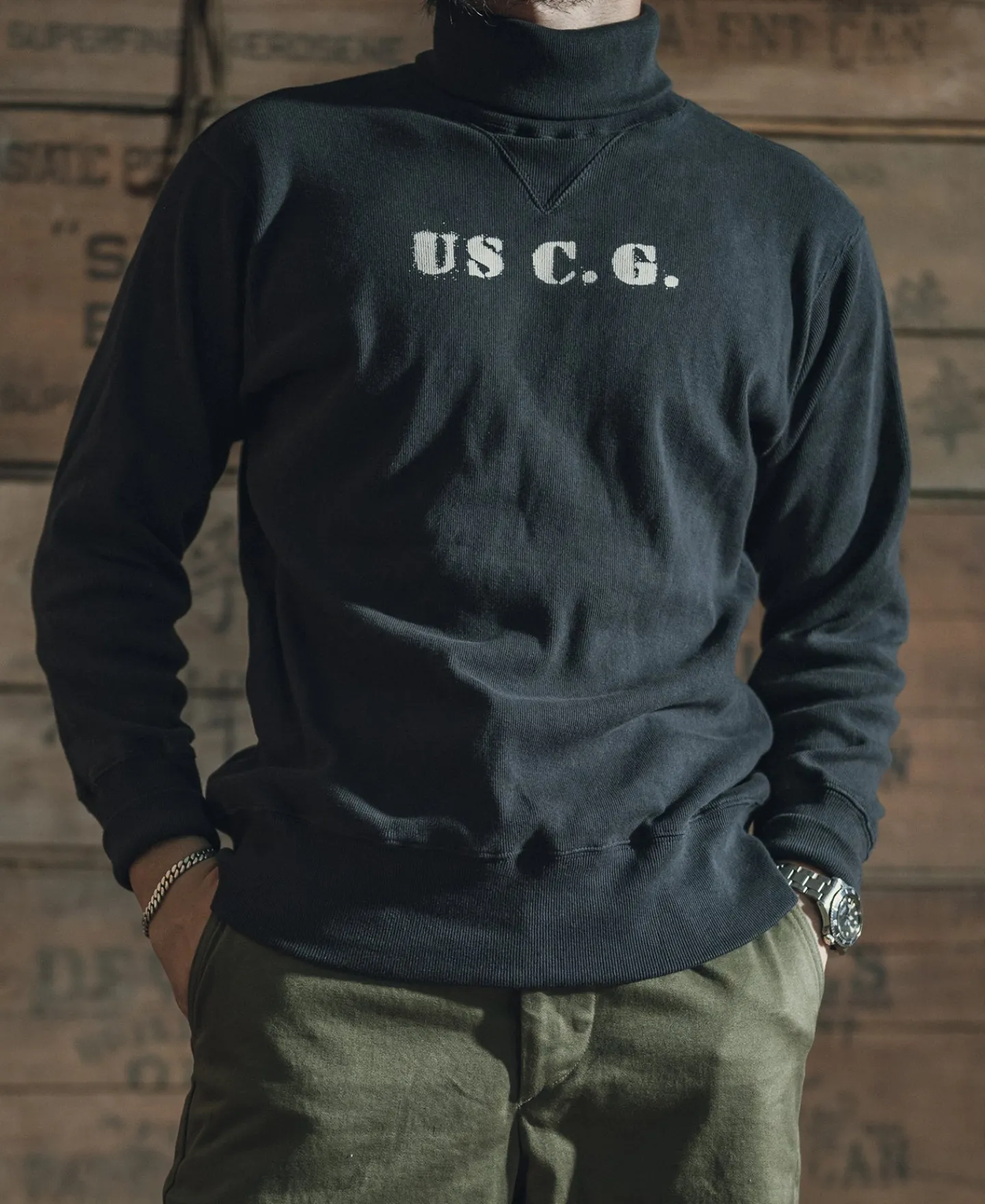 Bronson Mfg 1930s USCG Turtleneck Thermal -> Long Sleeve T-Shirts|Underwear