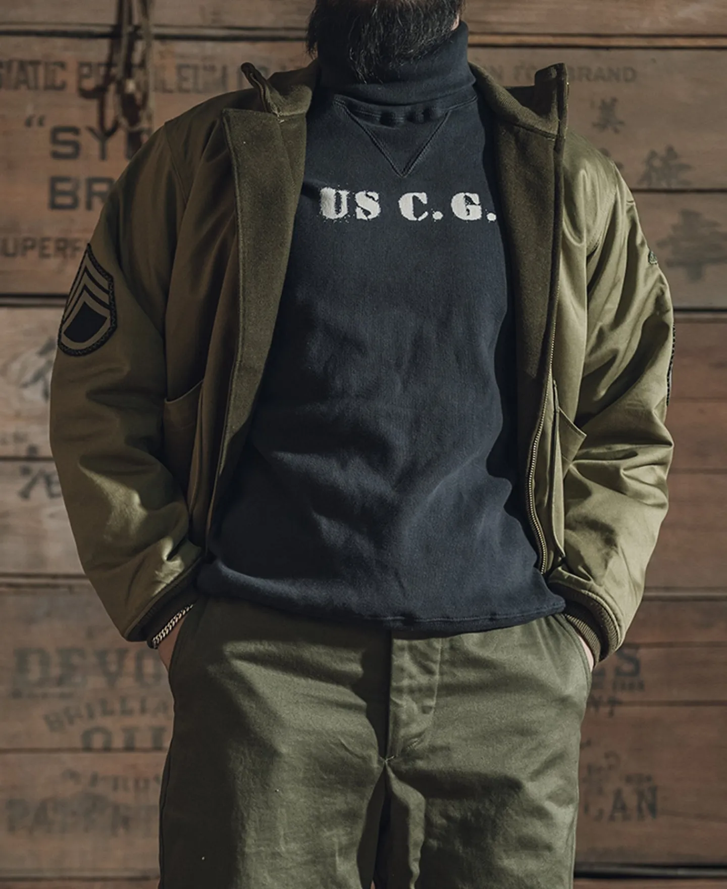 Bronson Mfg 1930s USCG Turtleneck Thermal -> Long Sleeve T-Shirts|Underwear