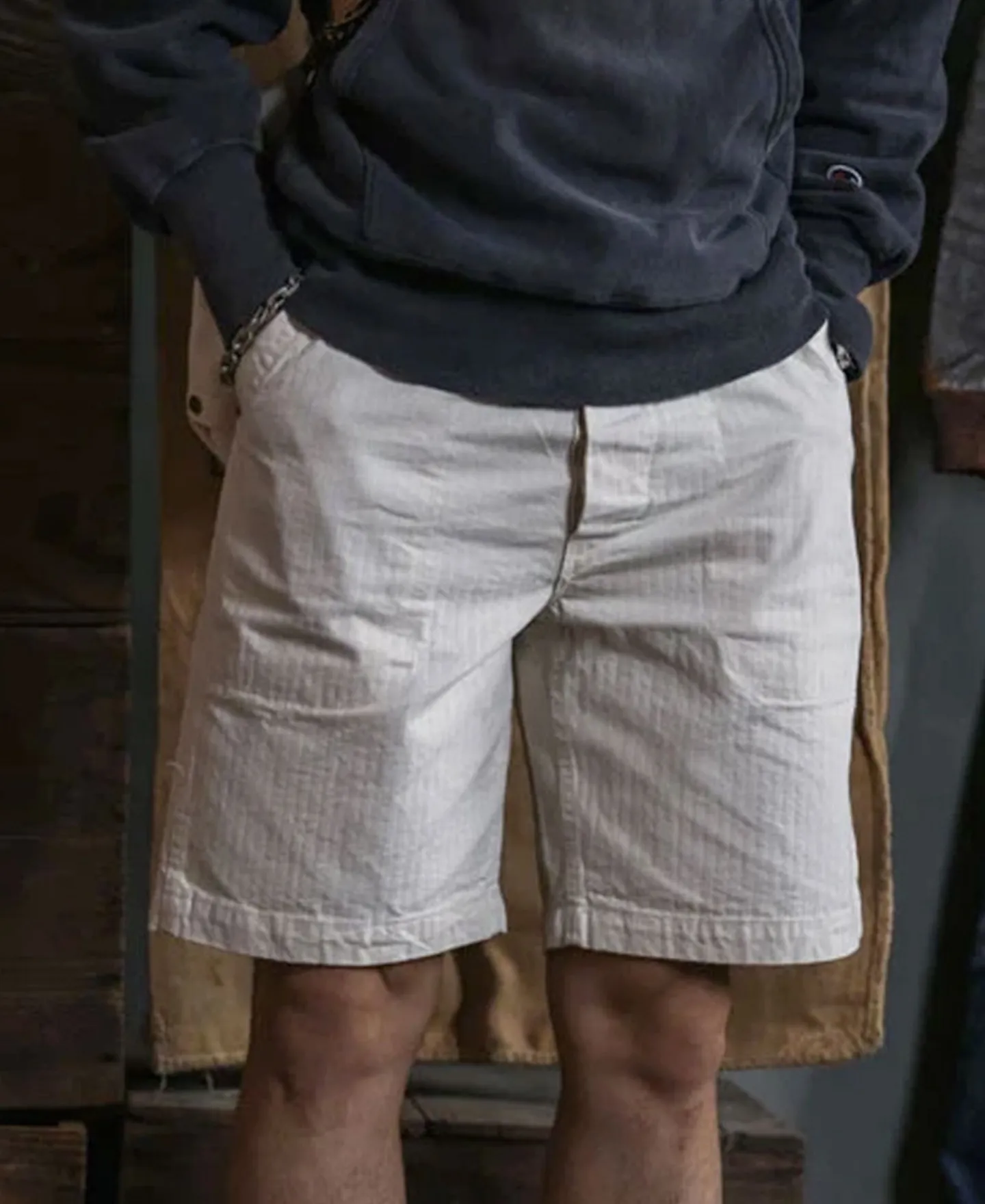 Bronson Mfg 1940s WWII USN 12 oz HBT Fatigue Deck Shorts> Shorts