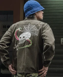 Bronson Mfg Skull Embroidery Vietnam Souvenir Jacket><noscript><img width=