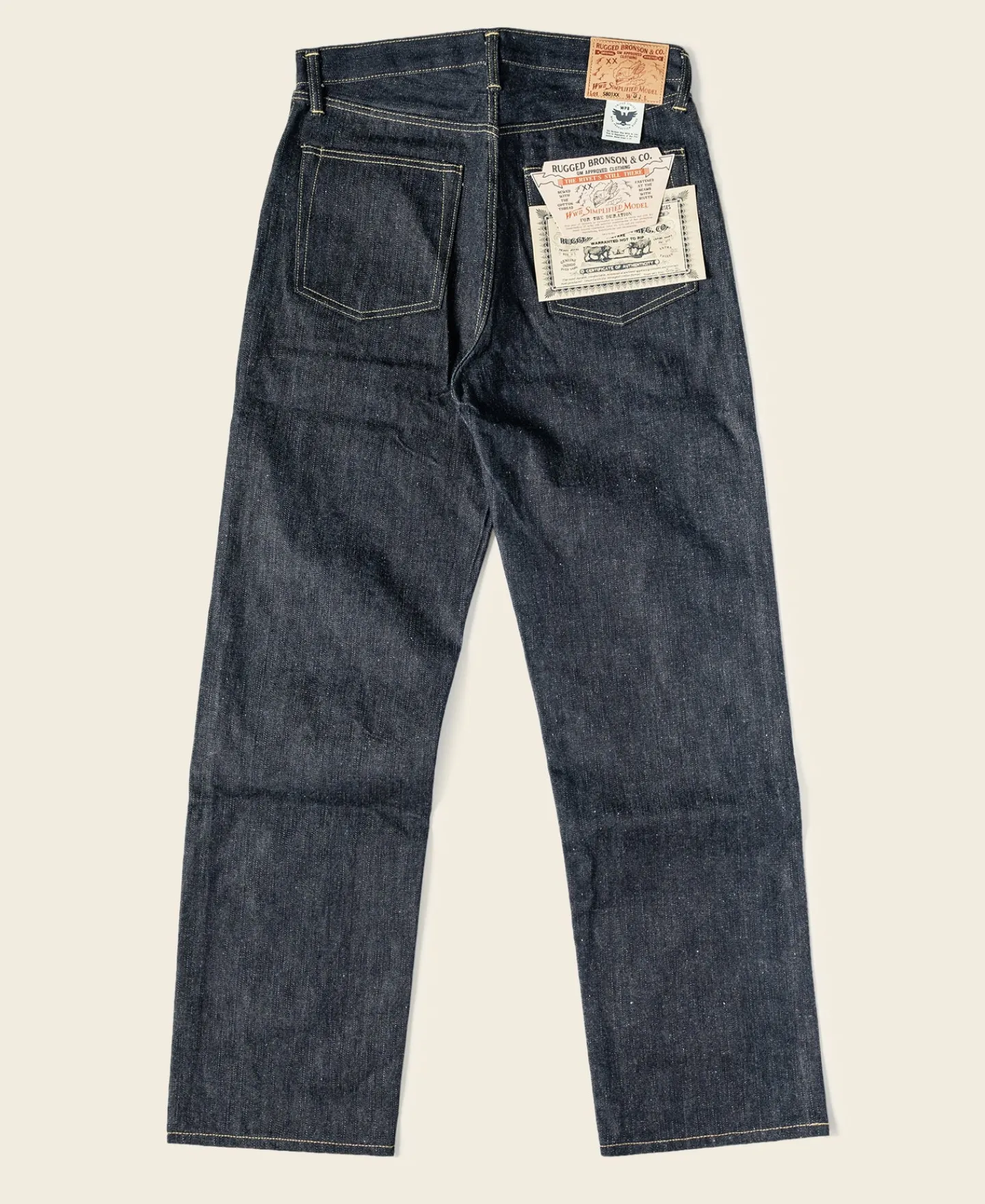 Bronson Mfg S801XX 1943 War Simplified Model Selvedge Denim Jeans> Jeans|Pants & Trousers