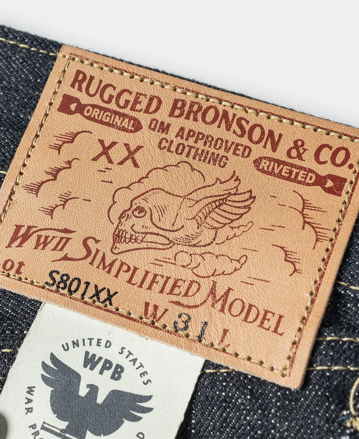 Bronson Mfg S801XX 1943 War Simplified Model Selvedge Denim Jeans> Jeans|Pants & Trousers