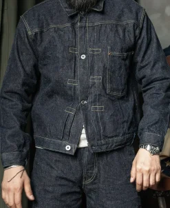 Bronson Mfg S806XX 1943 War Simplified Model 1st Selvedge Denim Jacket><noscript><img width=