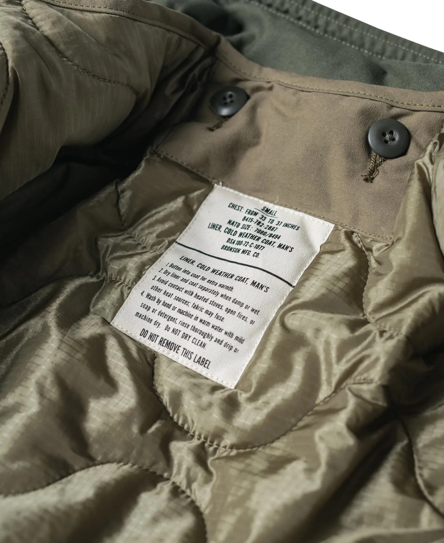 Bronson Mfg US Army 1st Model M-65 Field Jacket Liner> Jackets & Coats