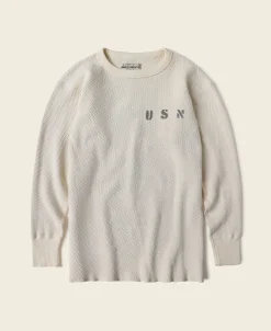 Bronson Mfg US Naval Raschel Knitting Waffle Thermal Shirt> Long Sleeve T-Shirts|Underwear