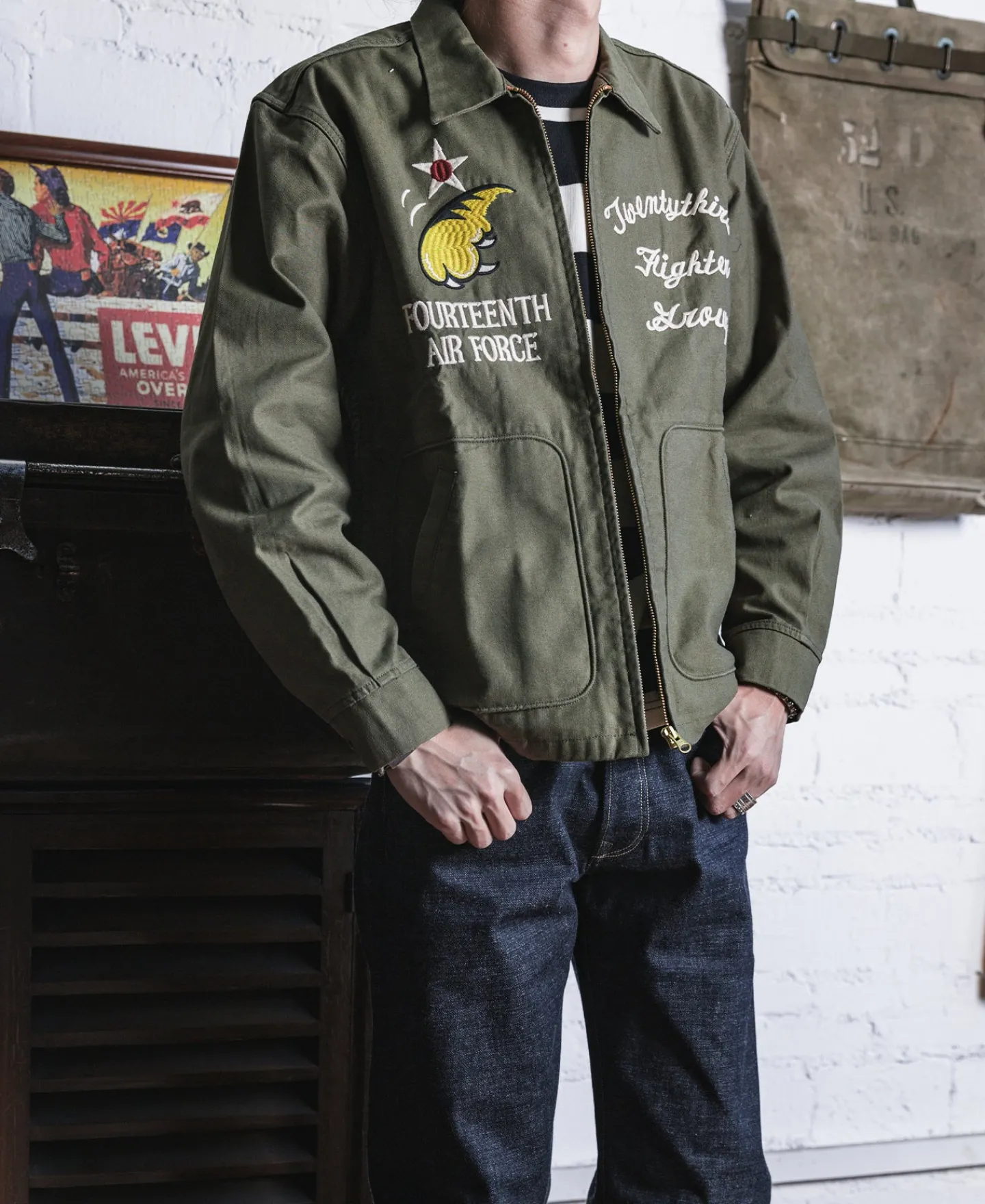 Bronson Mfg USAAF 14th Air Force Flying Tigers Embroidery Jacket> Jackets & Coats