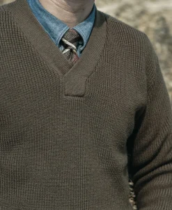 Bronson Mfg USAAF Type A-1 V-neck Mechanics Sweater -><noscript><img width=