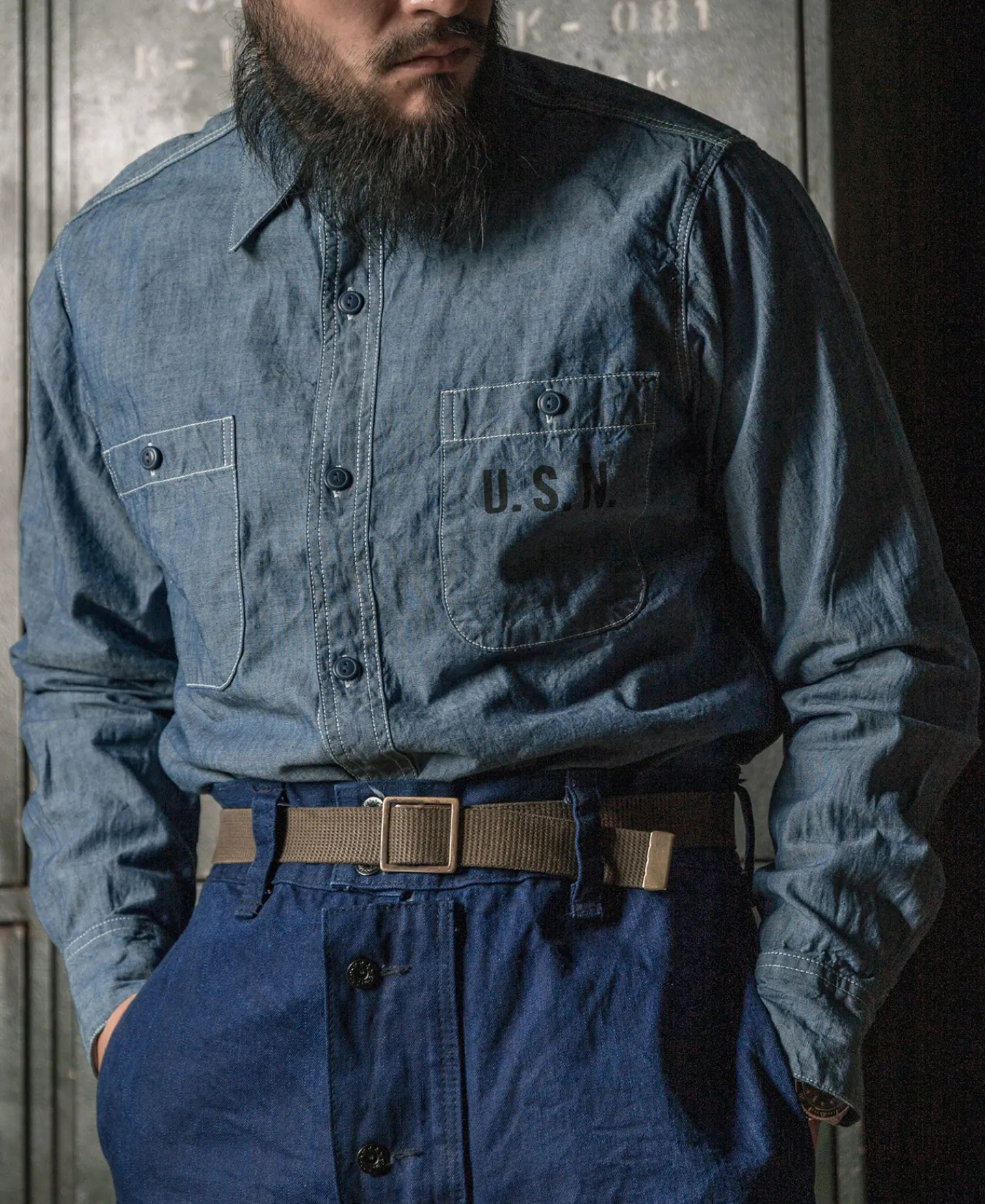 Bronson Mfg U.S.N. Chambray Shirt> Long Sleeve Shirts