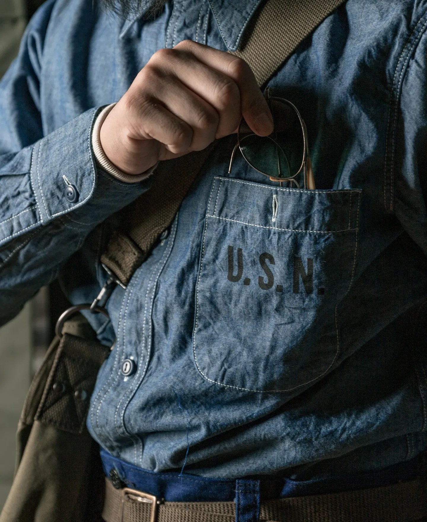 Bronson Mfg U.S.N. Chambray Shirt> Long Sleeve Shirts