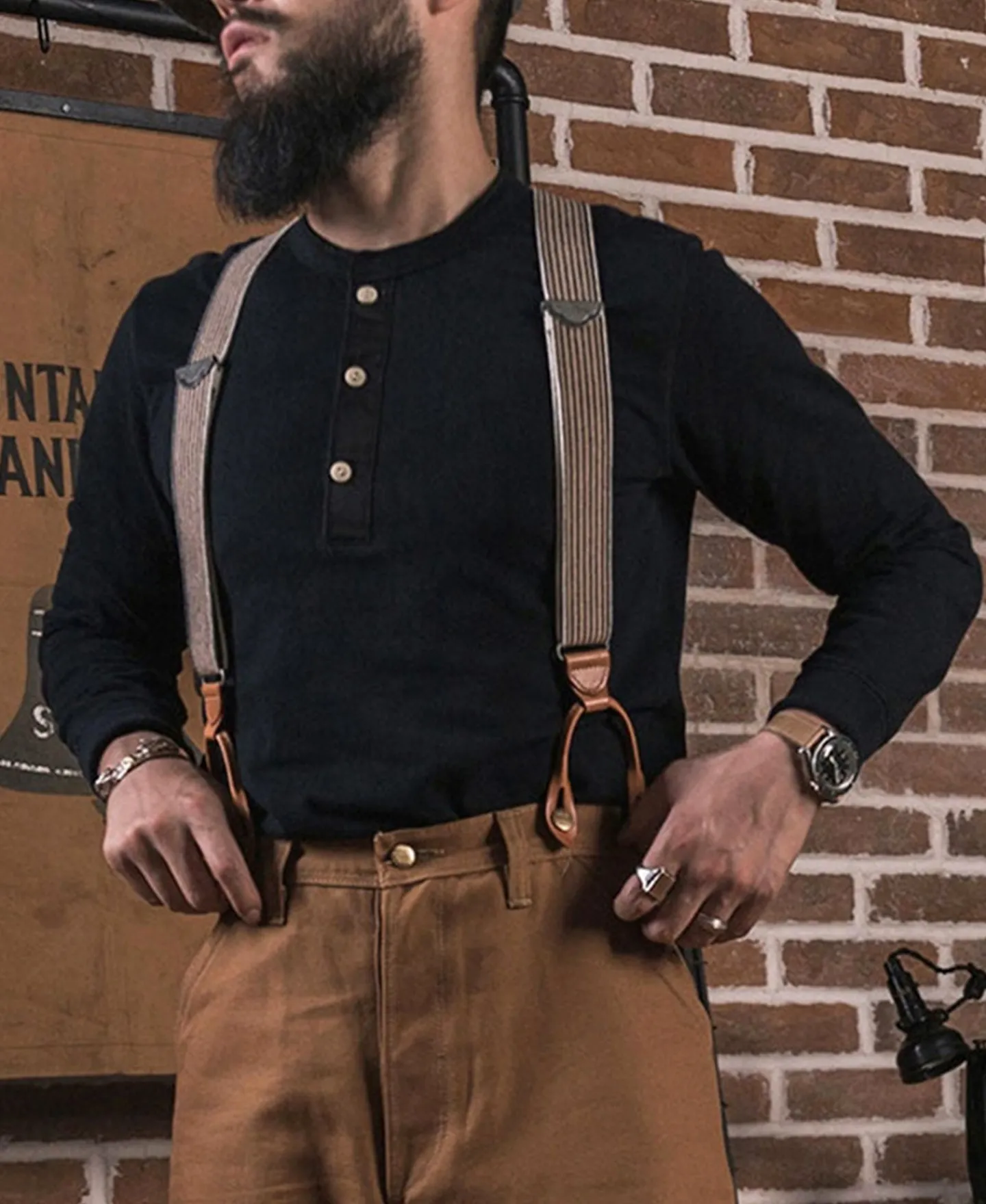 Bronson Mfg Vintage Long Sleeve Henley Shirt -> Long Sleeve T-Shirts|Henleys