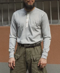 Bronson Mfg Vintage Long Sleeve Henley Shirt -><noscript><img width=