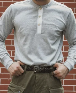 Bronson Mfg Vintage Long Sleeve Henley Shirt -><noscript><img width=