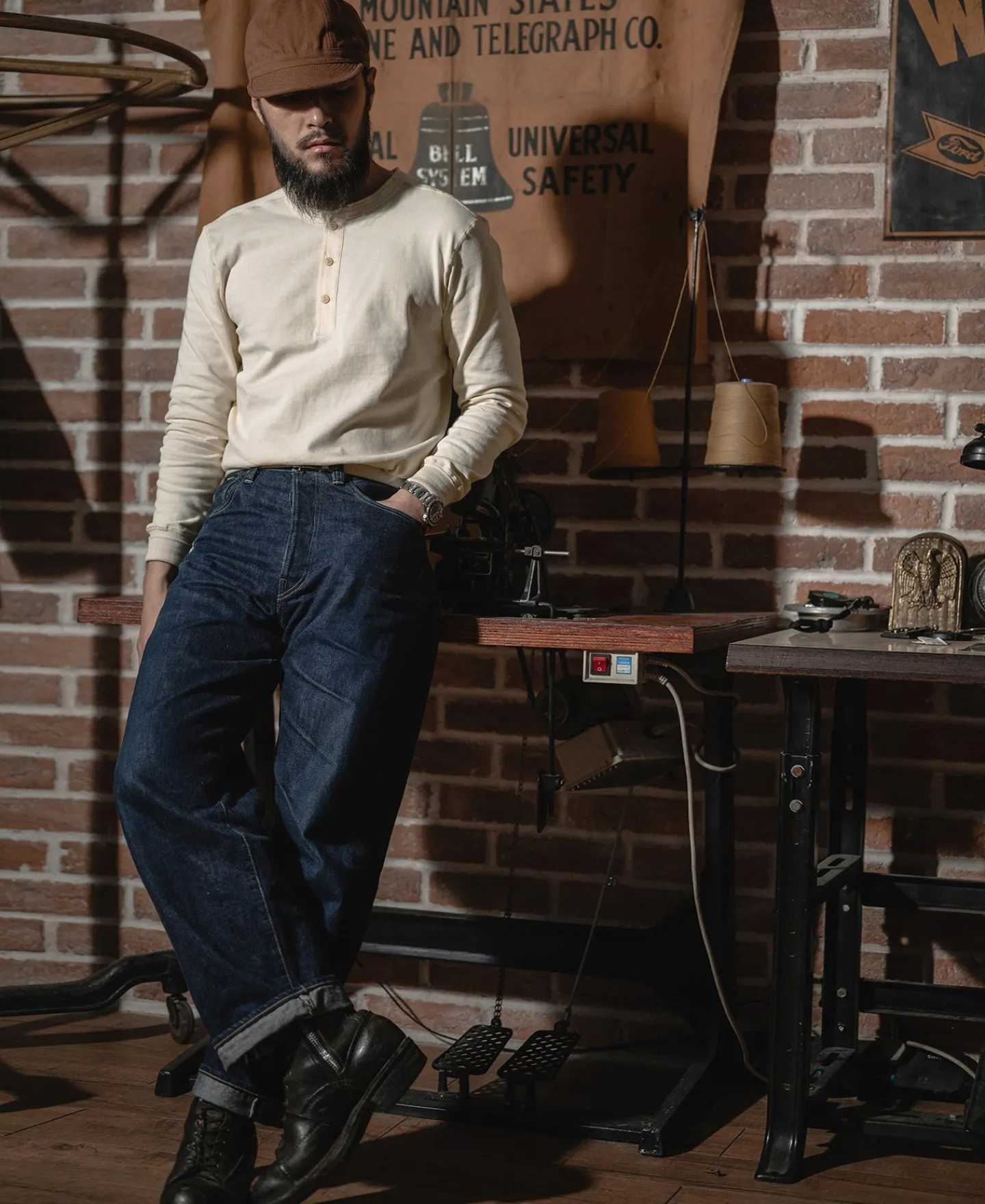 Bronson Mfg Vintage Long Sleeve Henley Shirt -> Long Sleeve T-Shirts|Henleys