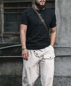 Bronson Mfg Vintage Short Sleeve Henley T-Shirt -><noscript><img data-lazyloaded=