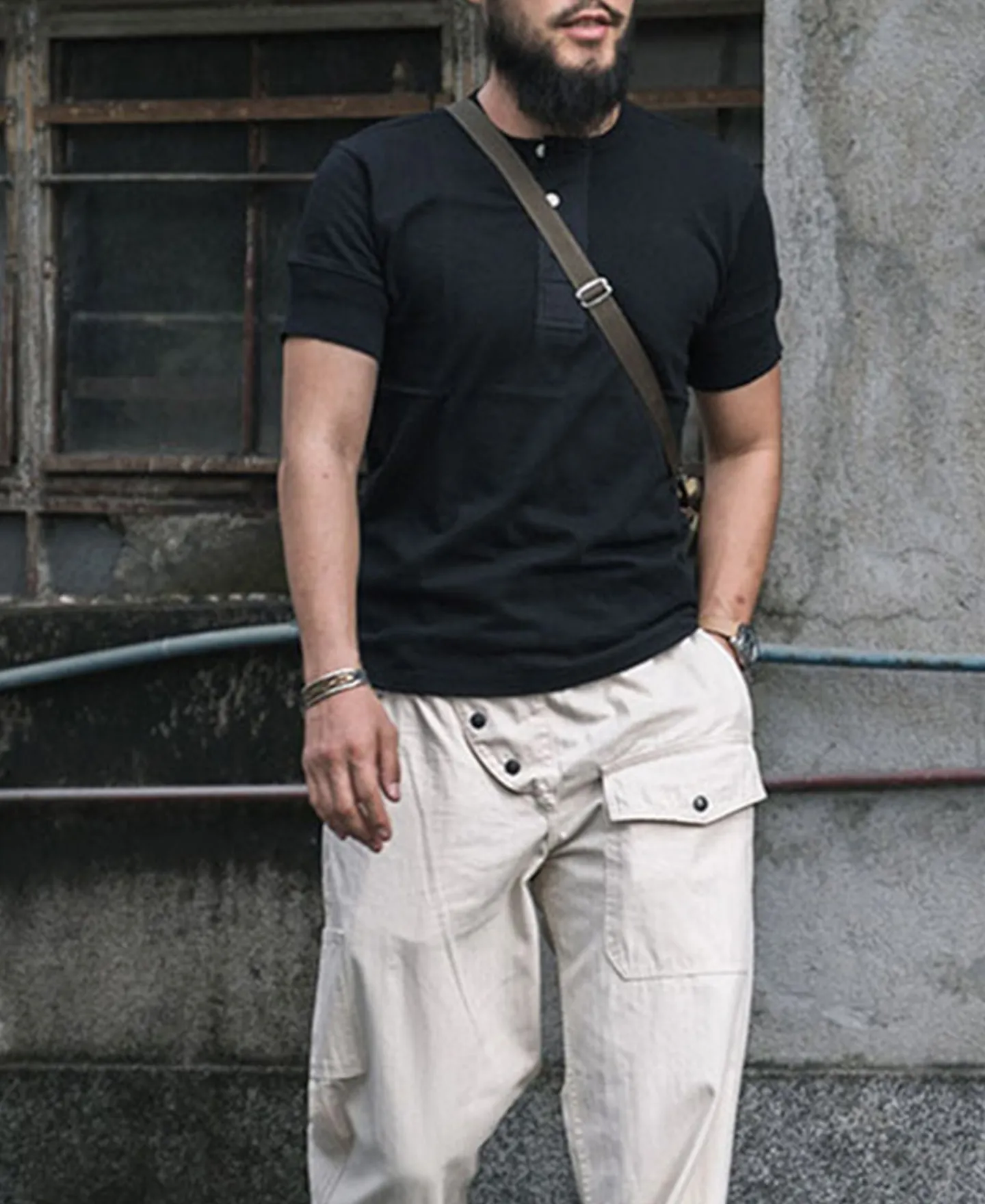 Bronson Mfg Vintage Short Sleeve Henley T-Shirt -> Short Sleeve T-Shirts|Henleys