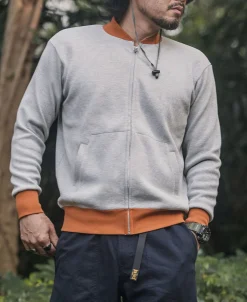 Bronson Mfg Waffle Cotton Full-Zip Track Jacket -><noscript><img width=