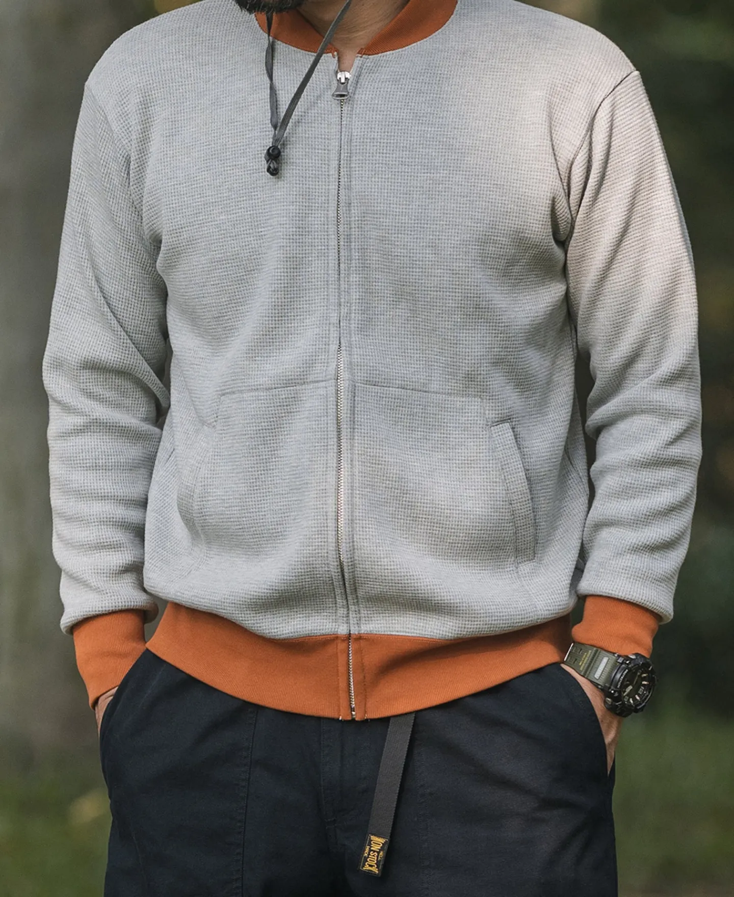 Bronson Mfg Waffle Cotton Full-Zip Track Jacket -> Jackets & Coats