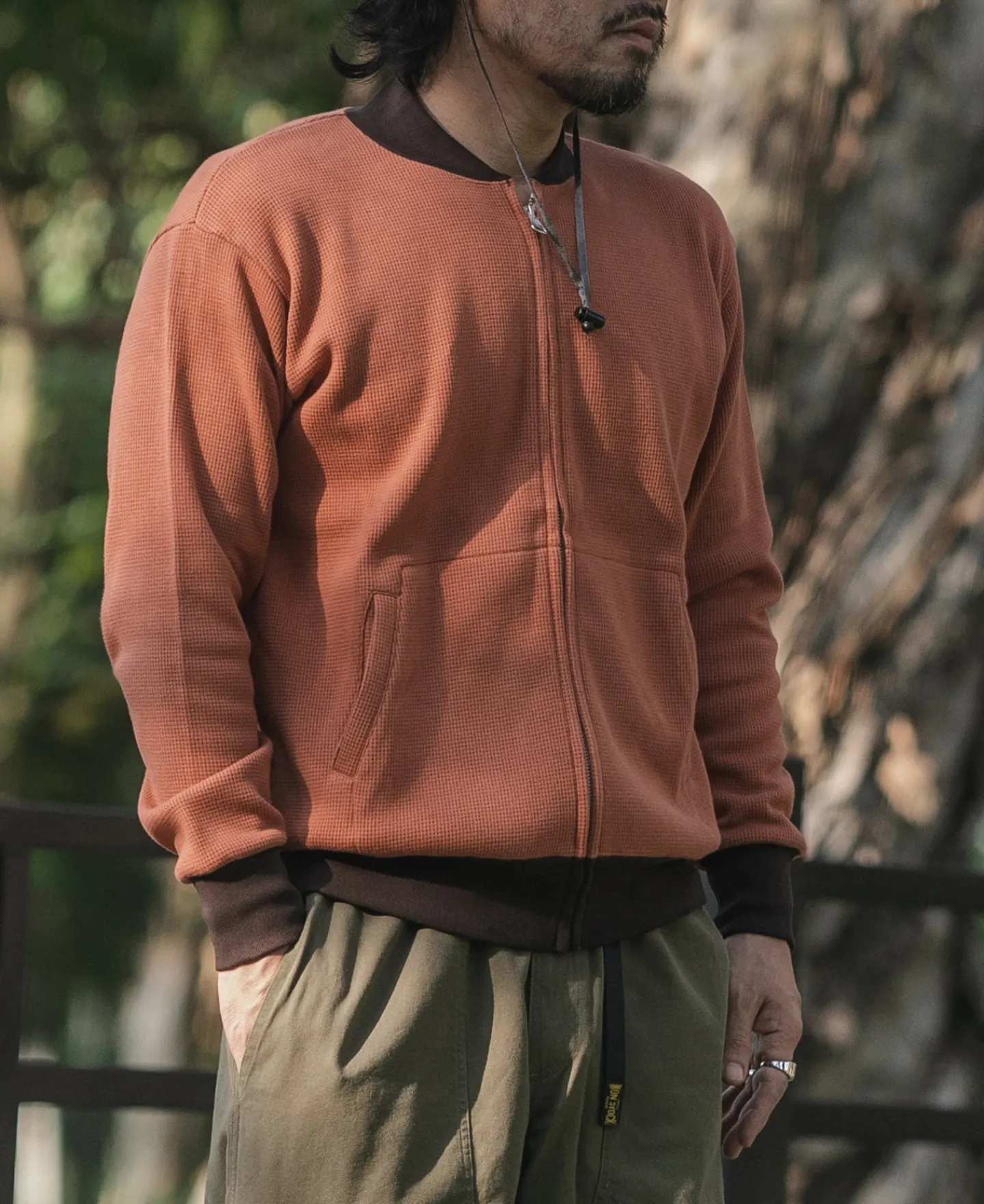 Bronson Mfg Waffle Cotton Full-Zip Track Jacket -> Jackets & Coats