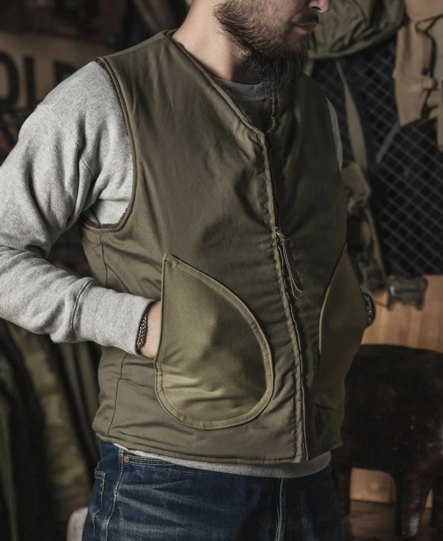 Bronson Mfg WWII USMC Pile-lined Vest (Modified)> Vests