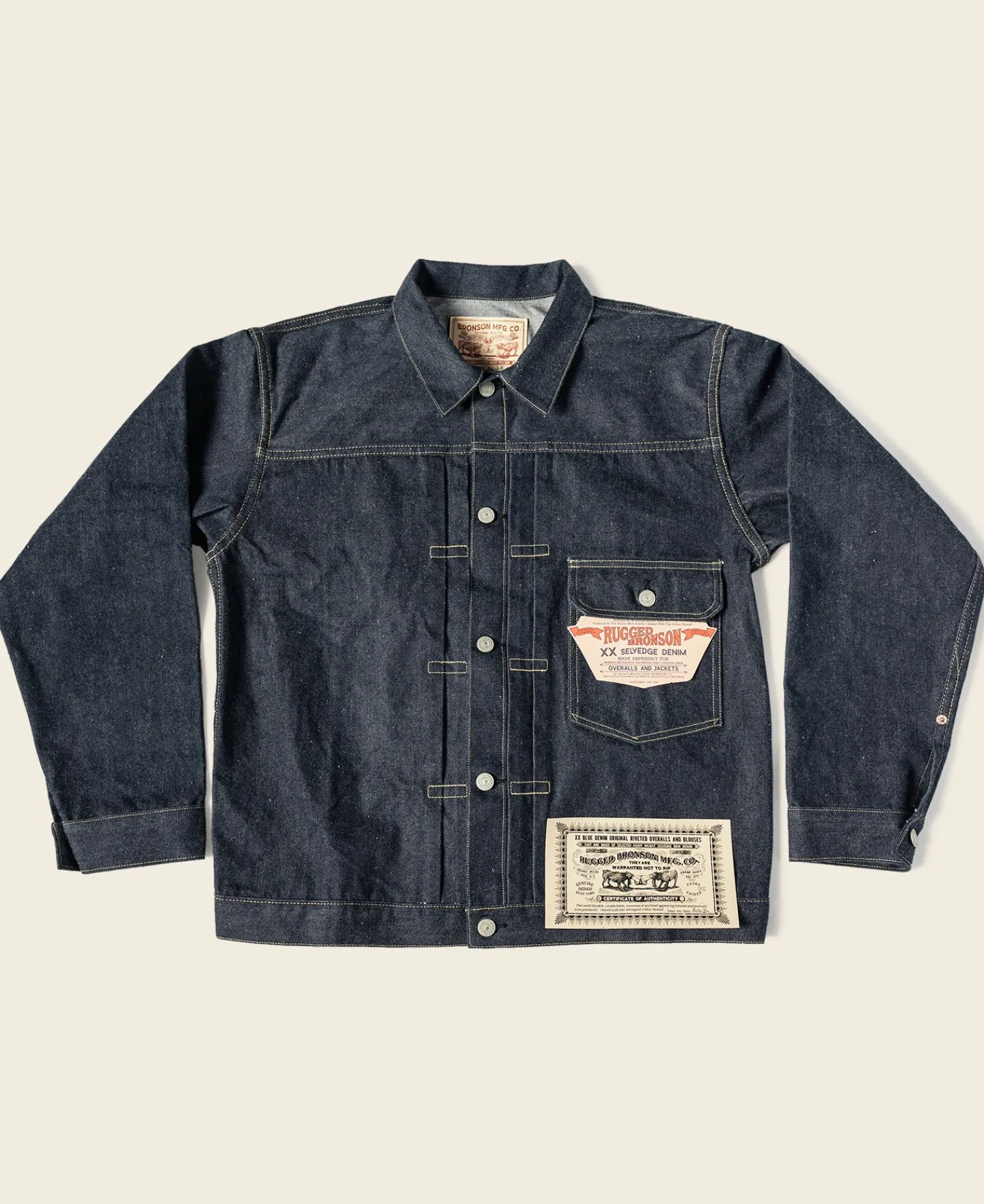 Bronson Mfg 46806XX 1946 NEX Model 1st Selvedge Denim Jacket> Denim Jackets|Jackets & Coats
